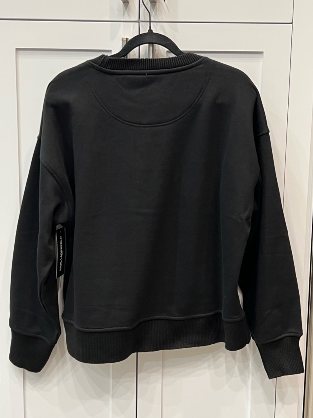 Karl Lagerfeld Paris Embellished Rhinestone Logo Sweatshirt Sz L - Picture 6 of 7